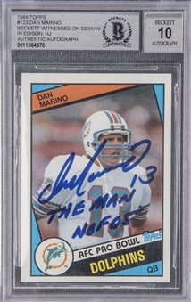 1984 Topps #123 Dan Marino Signed and Inscribed Rookie Card – Beckett 10 Autograph!